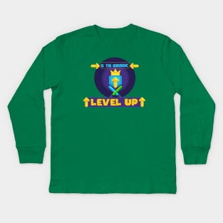 5th Grade Level Complete T-Shirt Video Gamer Graduation T-Shirt Kids Long Sleeve T-Shirt